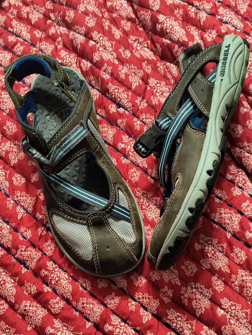 Merrell Brown and Blue Trail Sandals